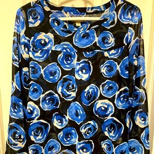 Royal Blue Floral Blouse